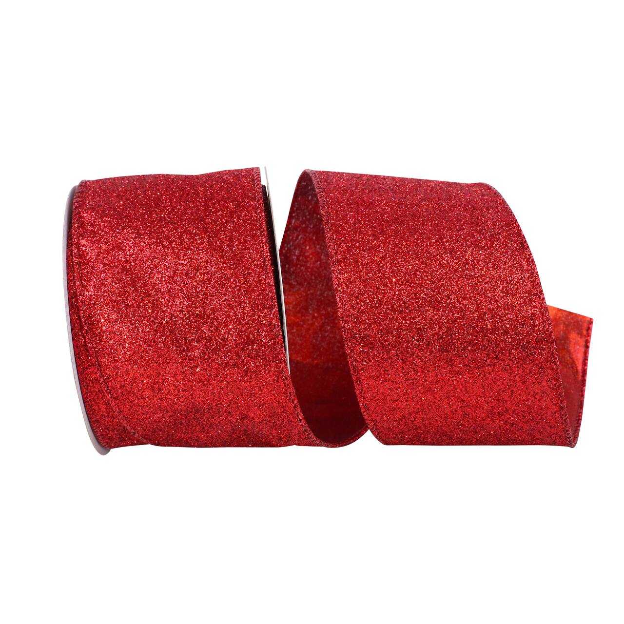 JAM Paper 2.5" x 10yd. Glitter Lamé Wired Ribbon